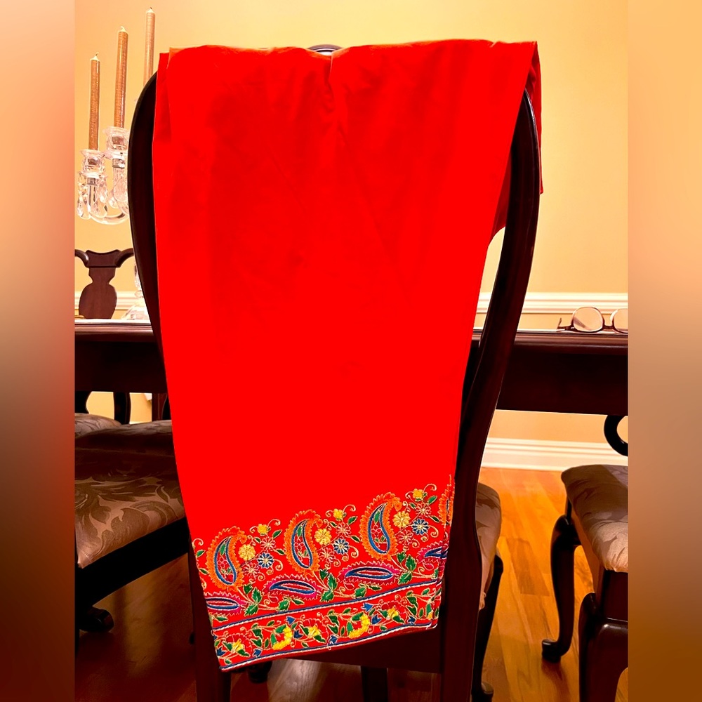 Rang Ja, Orange color shalwar,Pakistani, nice soft cotton, embroidered bottom.